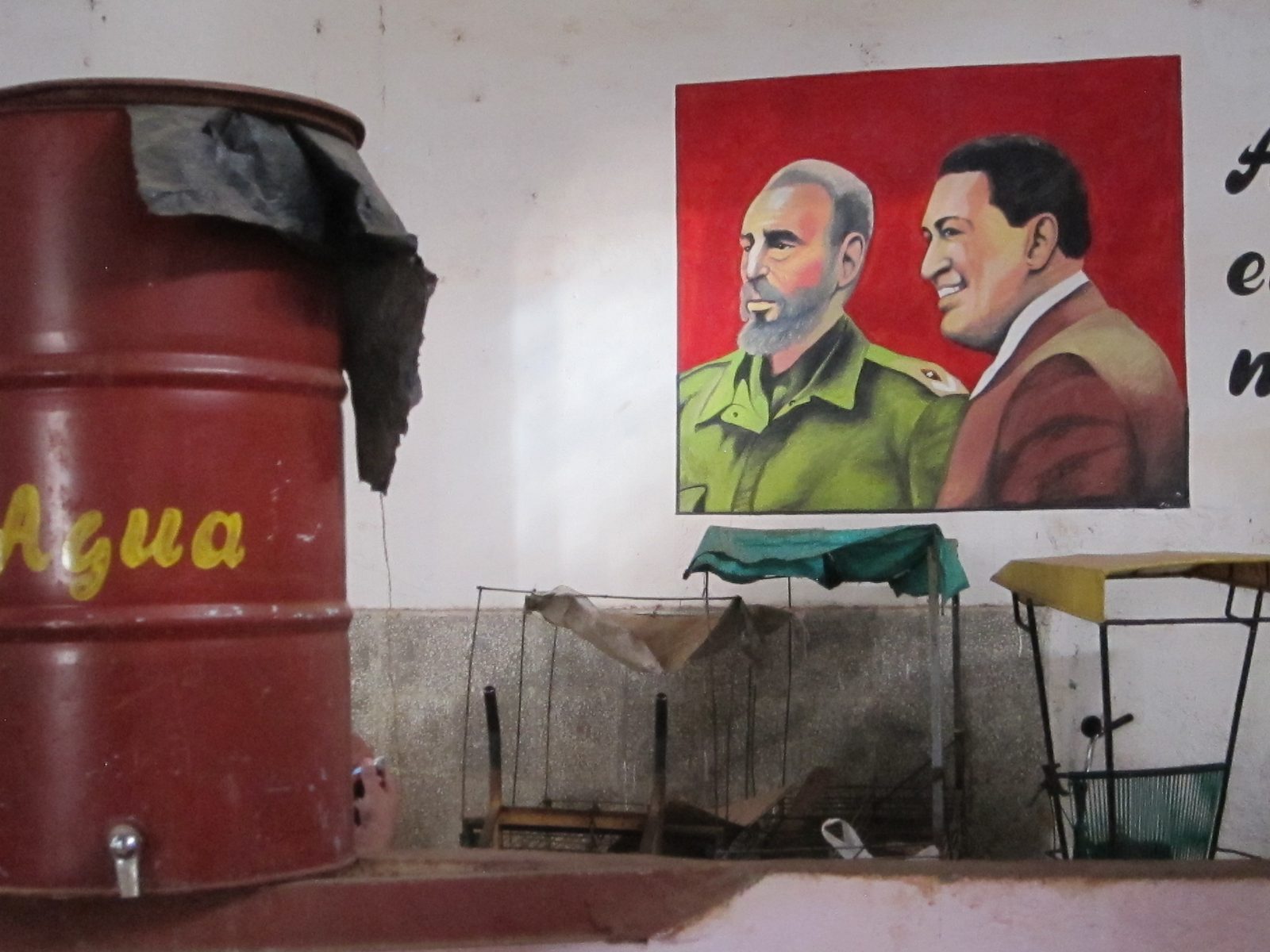 Not many pictures of Fidel around. Cubans don't memorialize the living.  This one with Hugo...